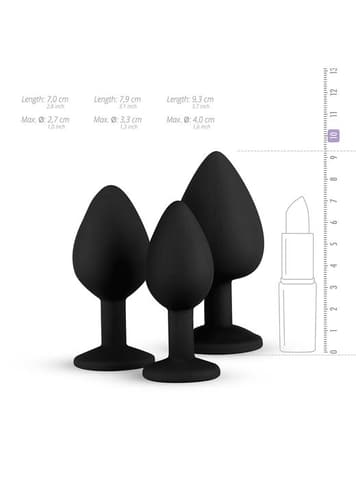 Analsex - EasyToys buttplug med diamant 3 stk - bilde 8